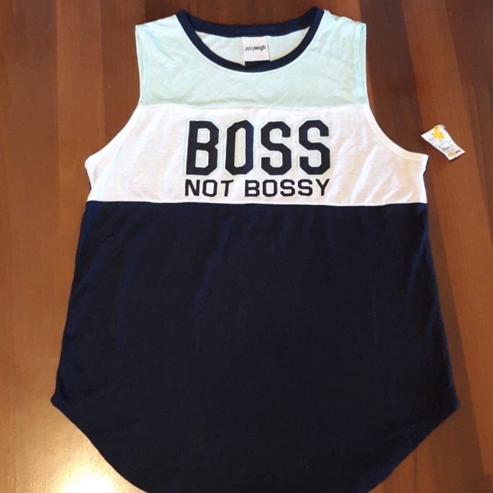 Jerry Leigh "BOSS NOT BOSSY" Logo Tank Top Size: L